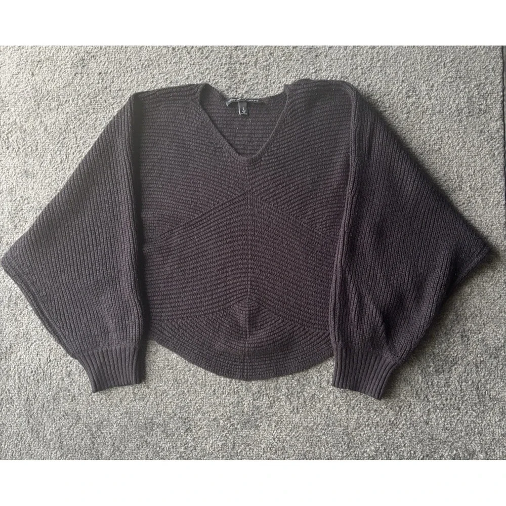 Derek Heart Black Knit Cropped Sweater Top Women's Size Small